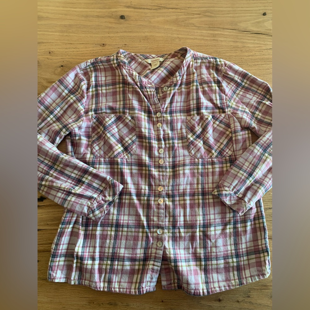 Sundance Plaid Button Down Shirt‎ Pink Women’s Small Preloved